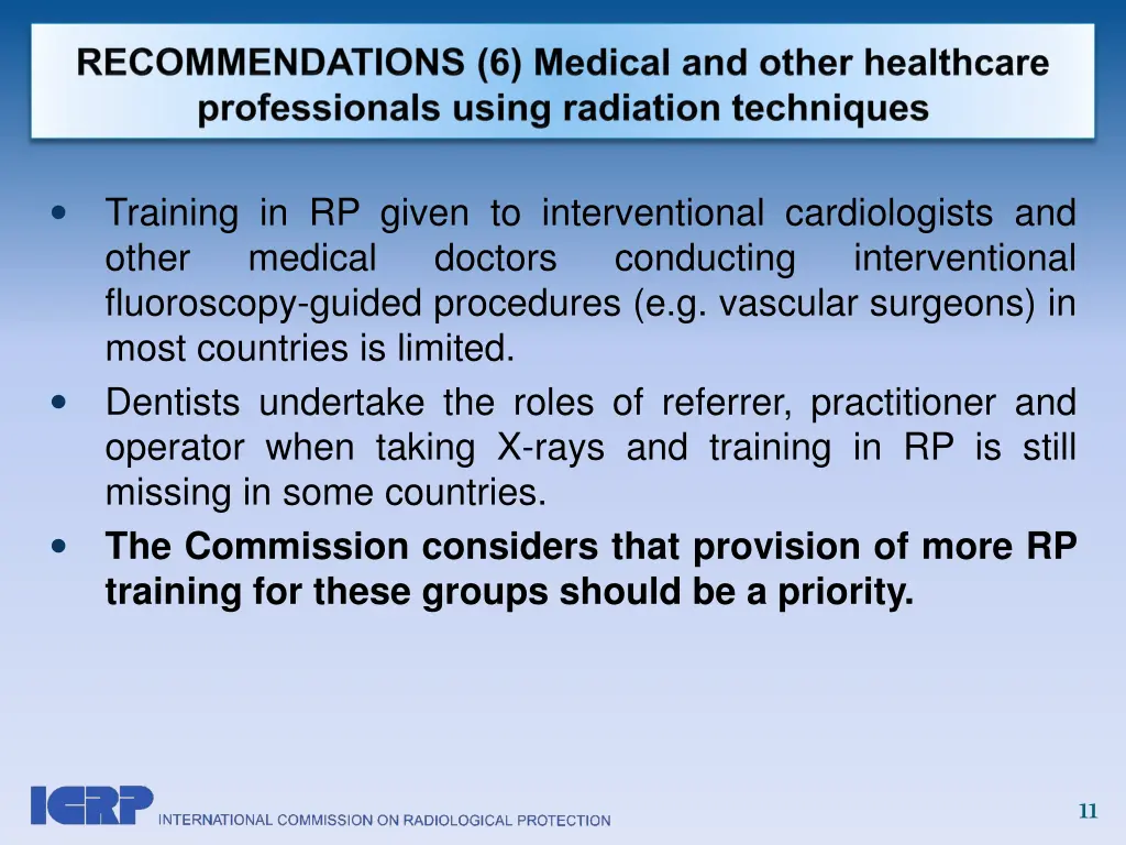 training in rp given to interventional