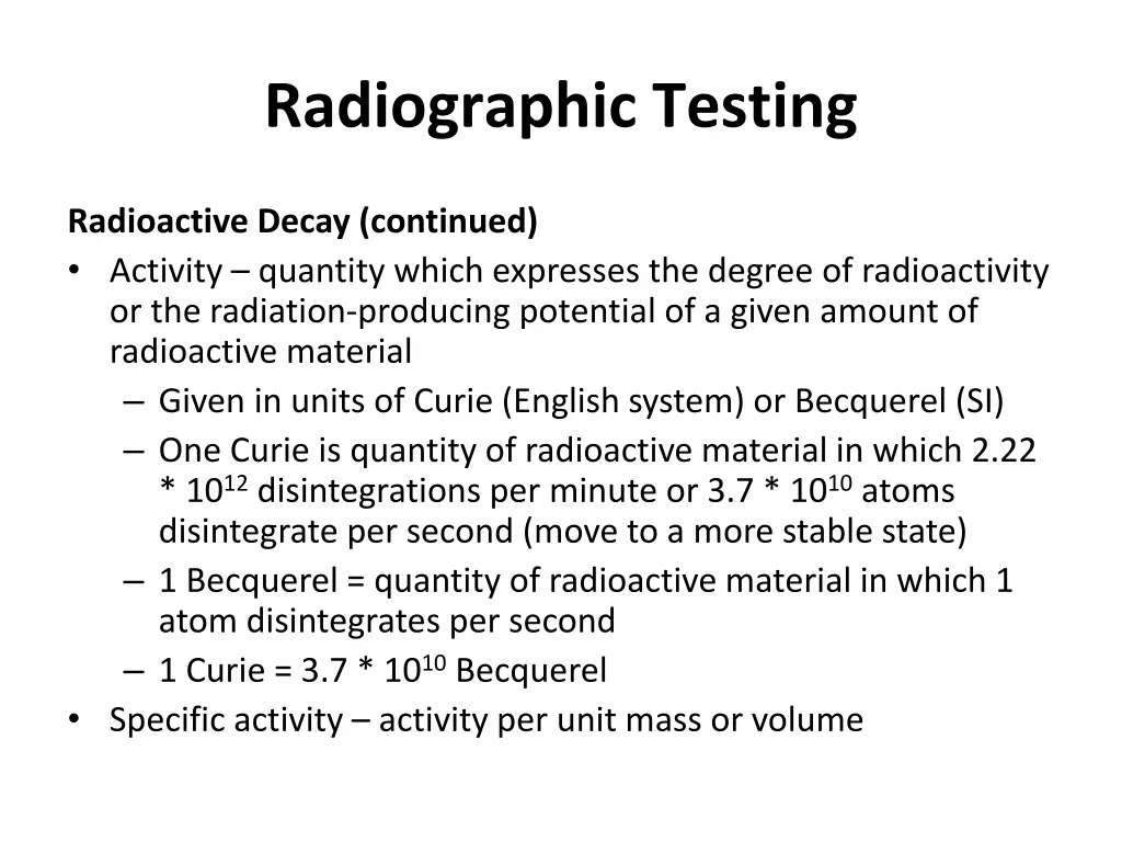 radiographic testing 13