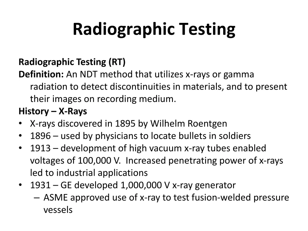 radiographic testing 2