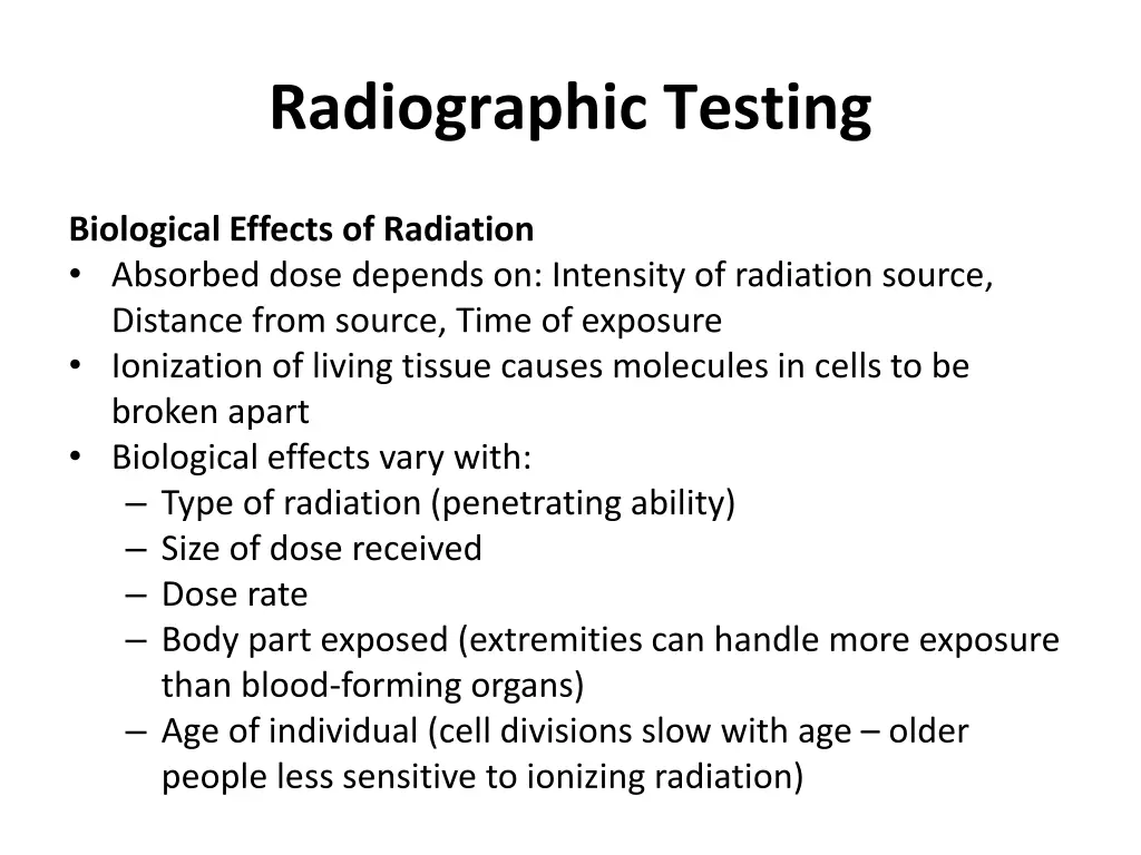 radiographic testing 23