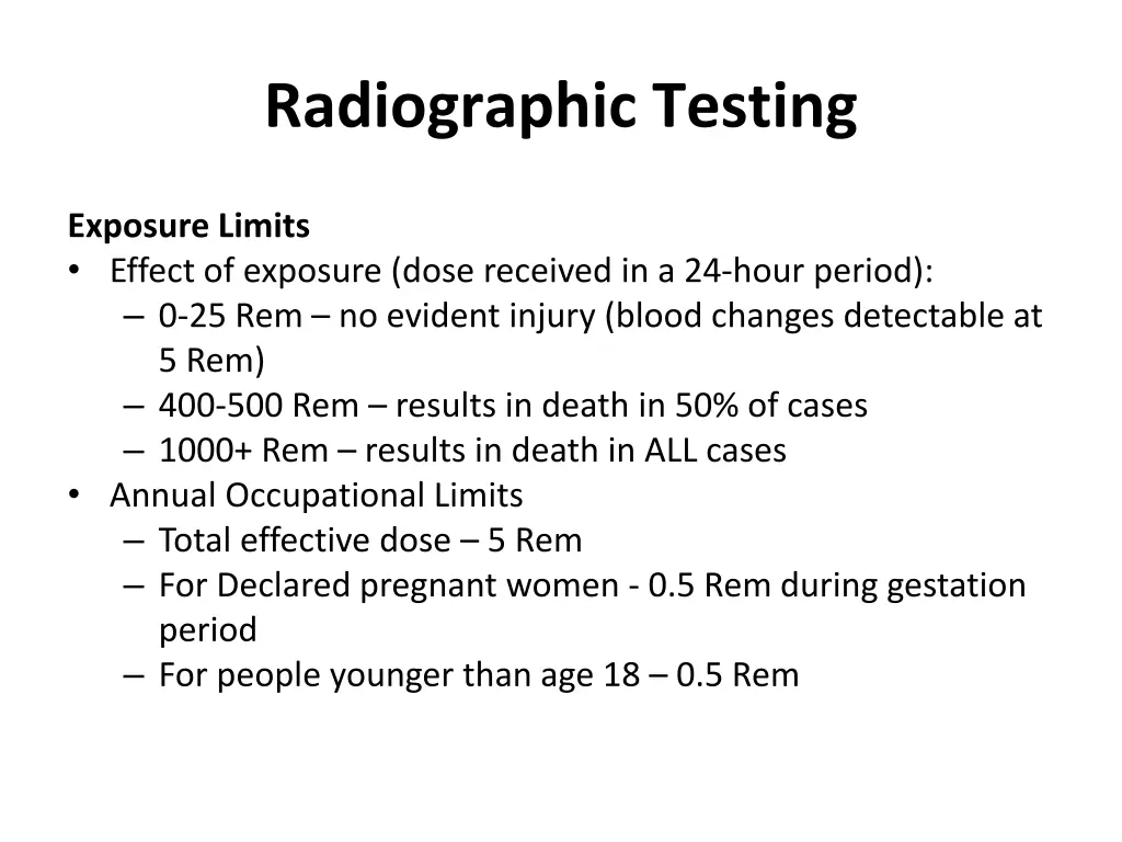 radiographic testing 26