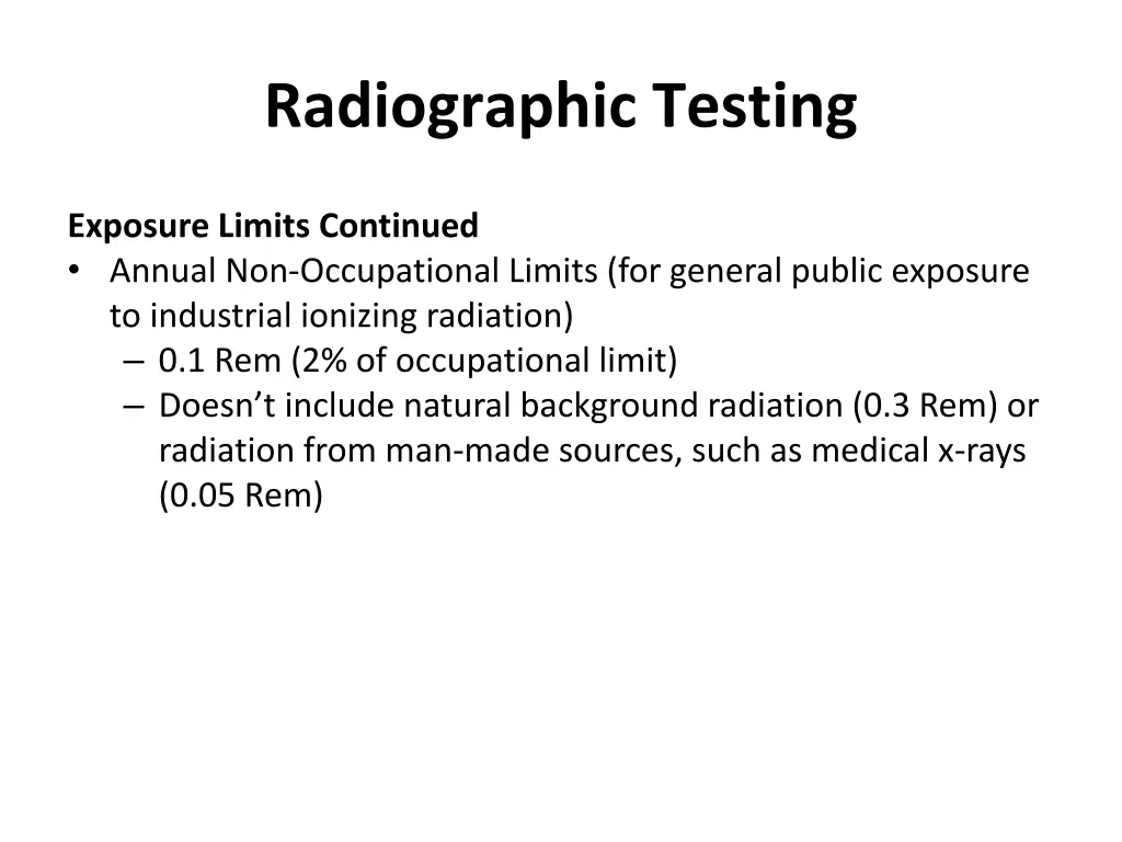 radiographic testing 27