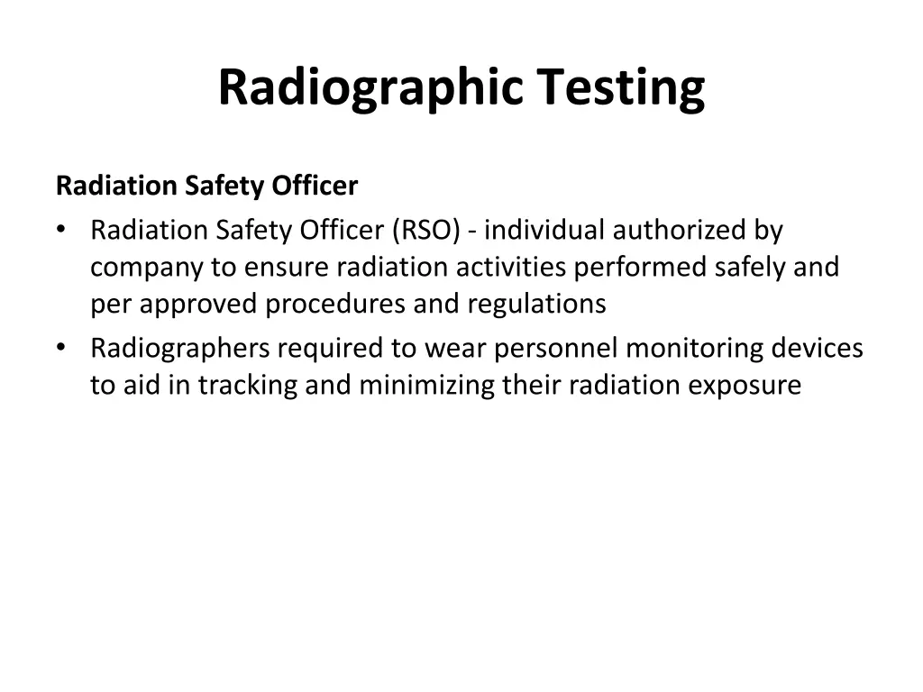 radiographic testing 31