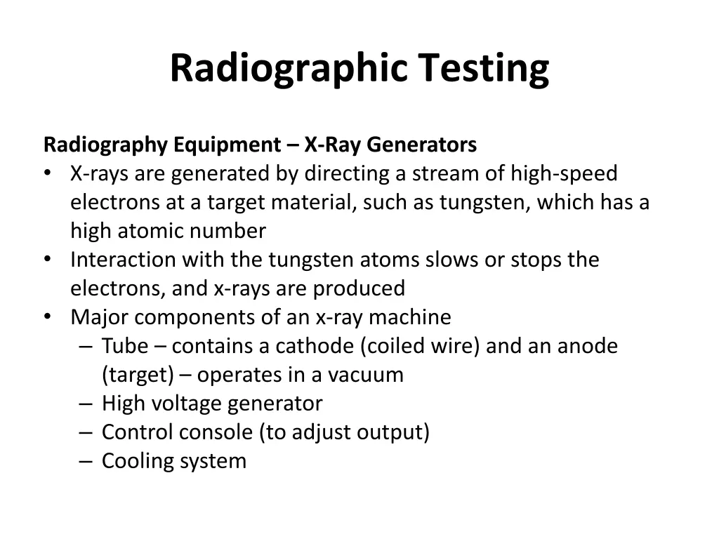 radiographic testing 36