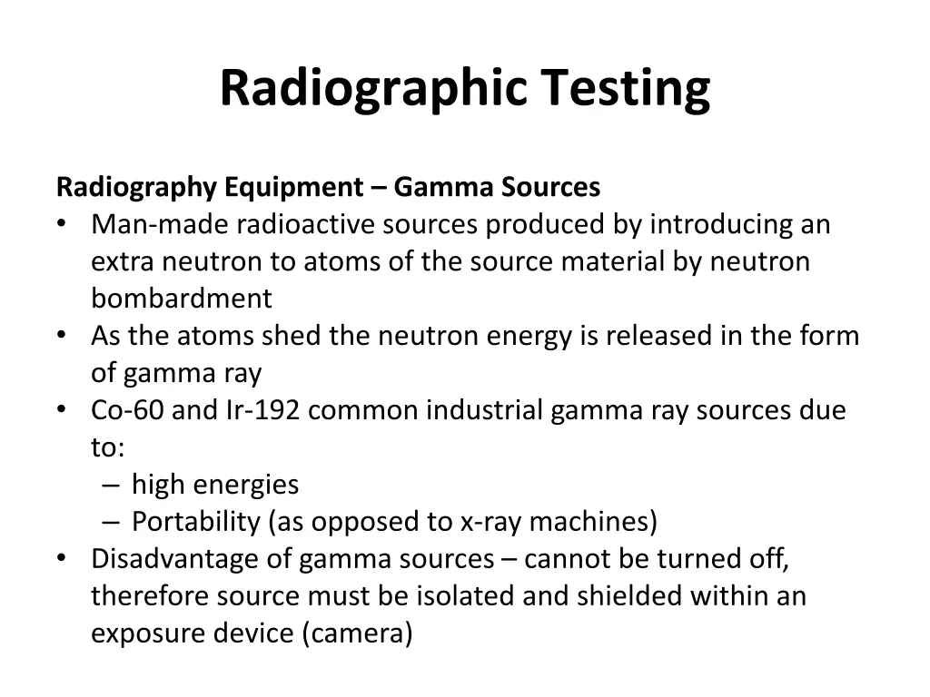 radiographic testing 38