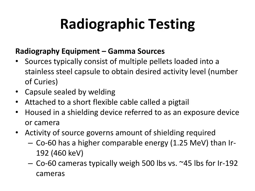 radiographic testing 39