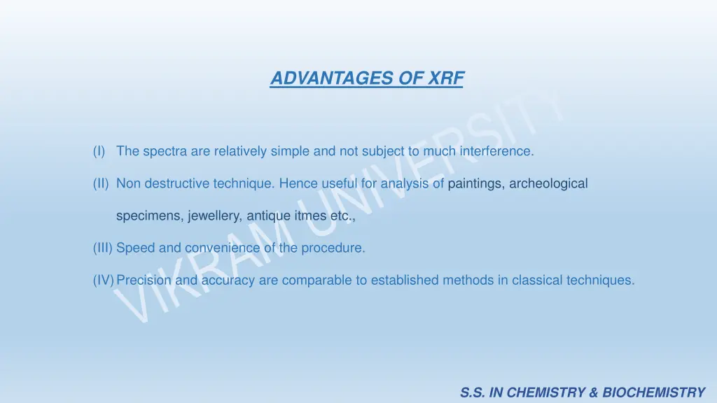 advantages of xrf