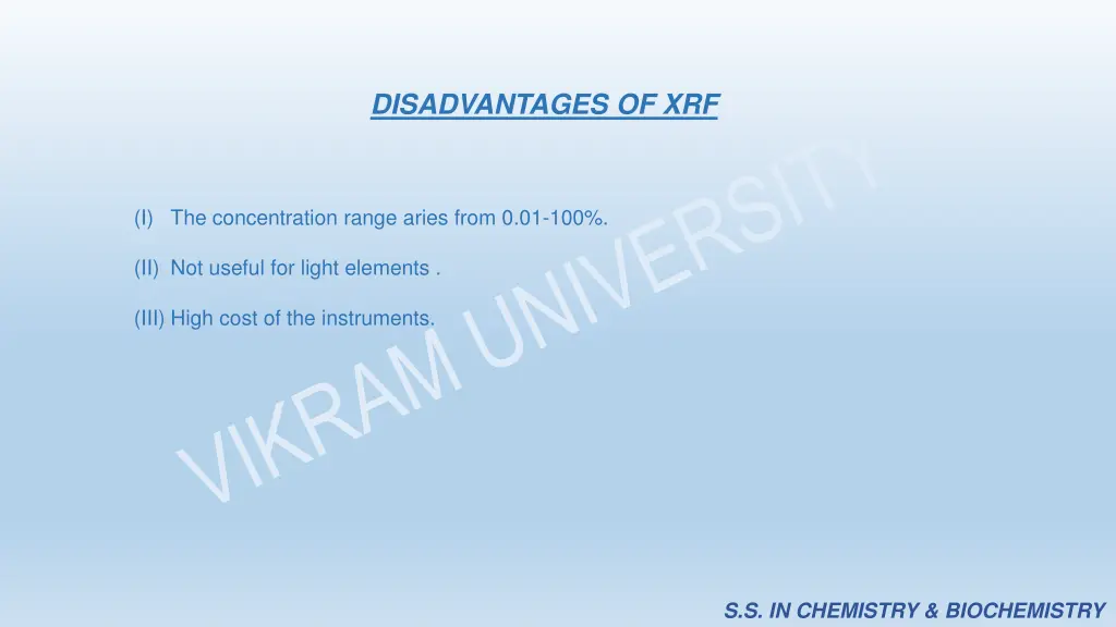 disadvantages of xrf