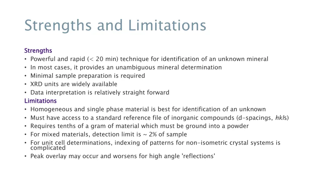 strengths and limitations