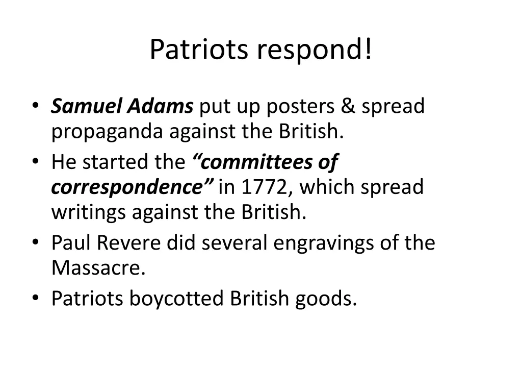 patriots respond