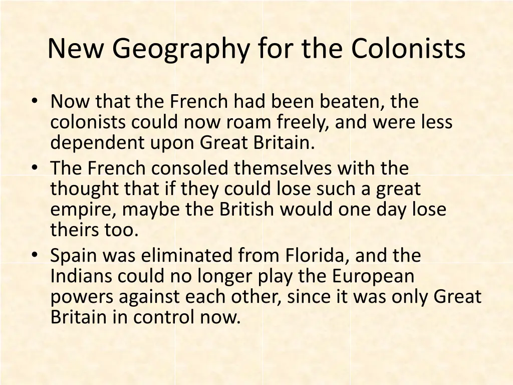 new geography for the colonists