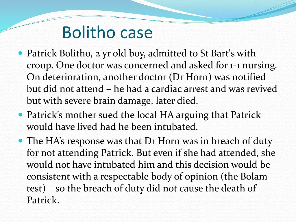 bolitho case