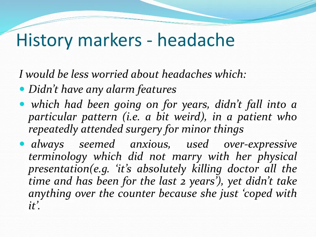 history markers headache