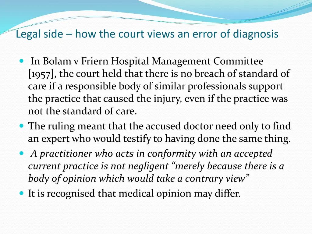 legal side how the court views an error