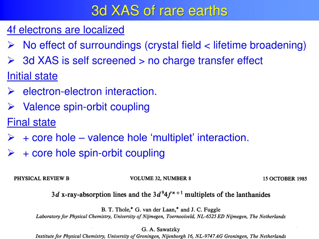 3d xas of rare earths