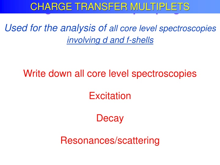 charge transfer multiplet program charge transfer