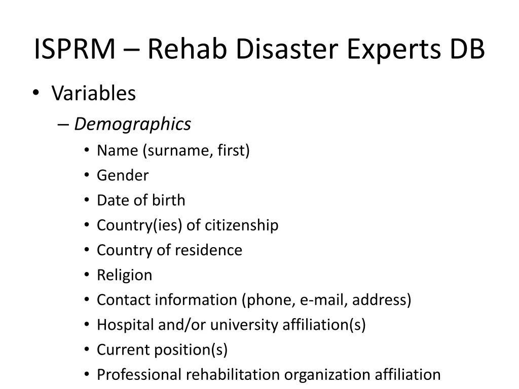 isprm rehab disaster experts db 1