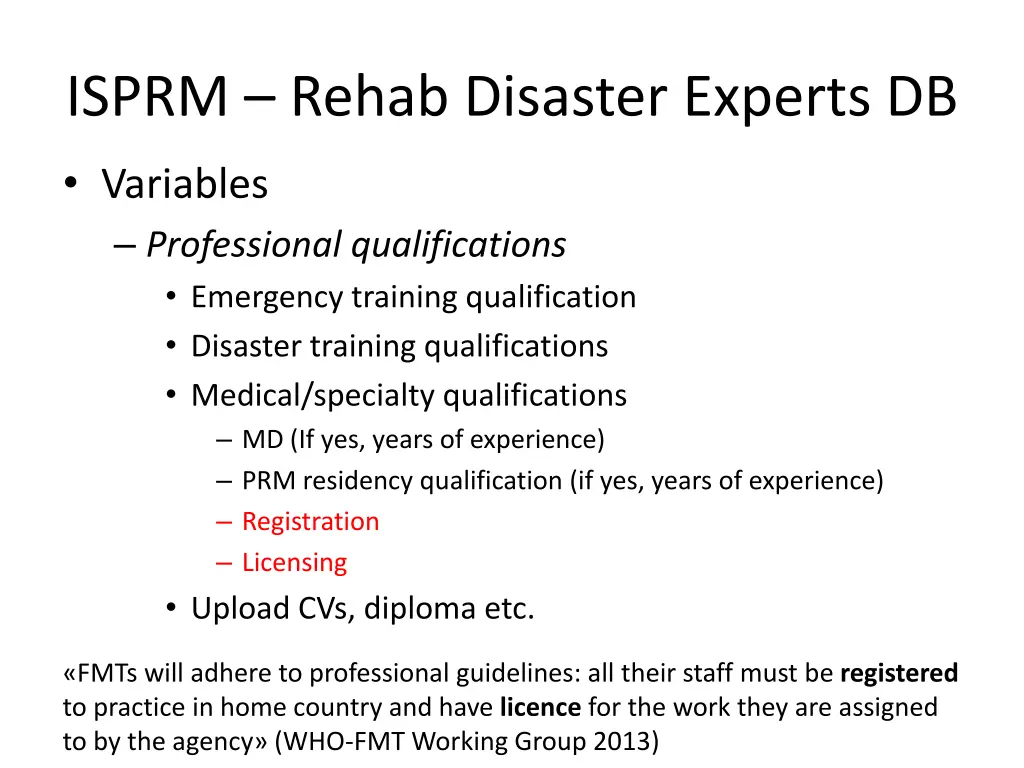 isprm rehab disaster experts db 2