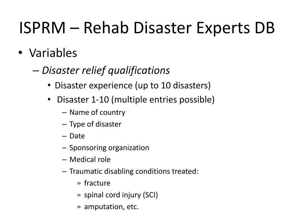 isprm rehab disaster experts db 3