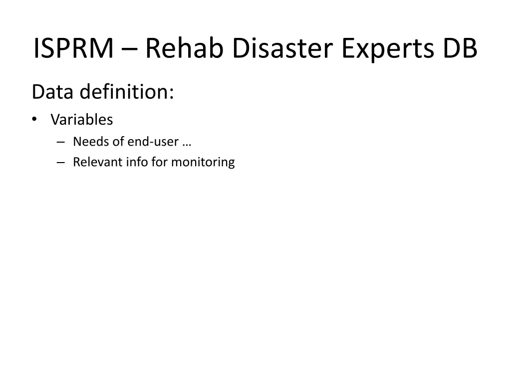 isprm rehab disaster experts db