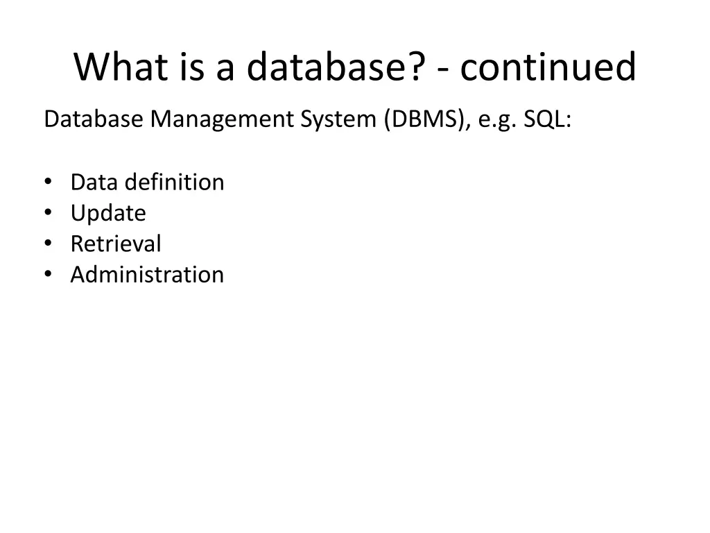 what is a database continued 1