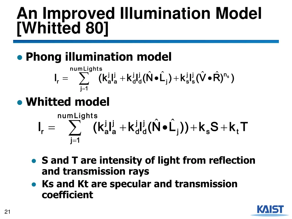 an improved illumination model whitted 80 1