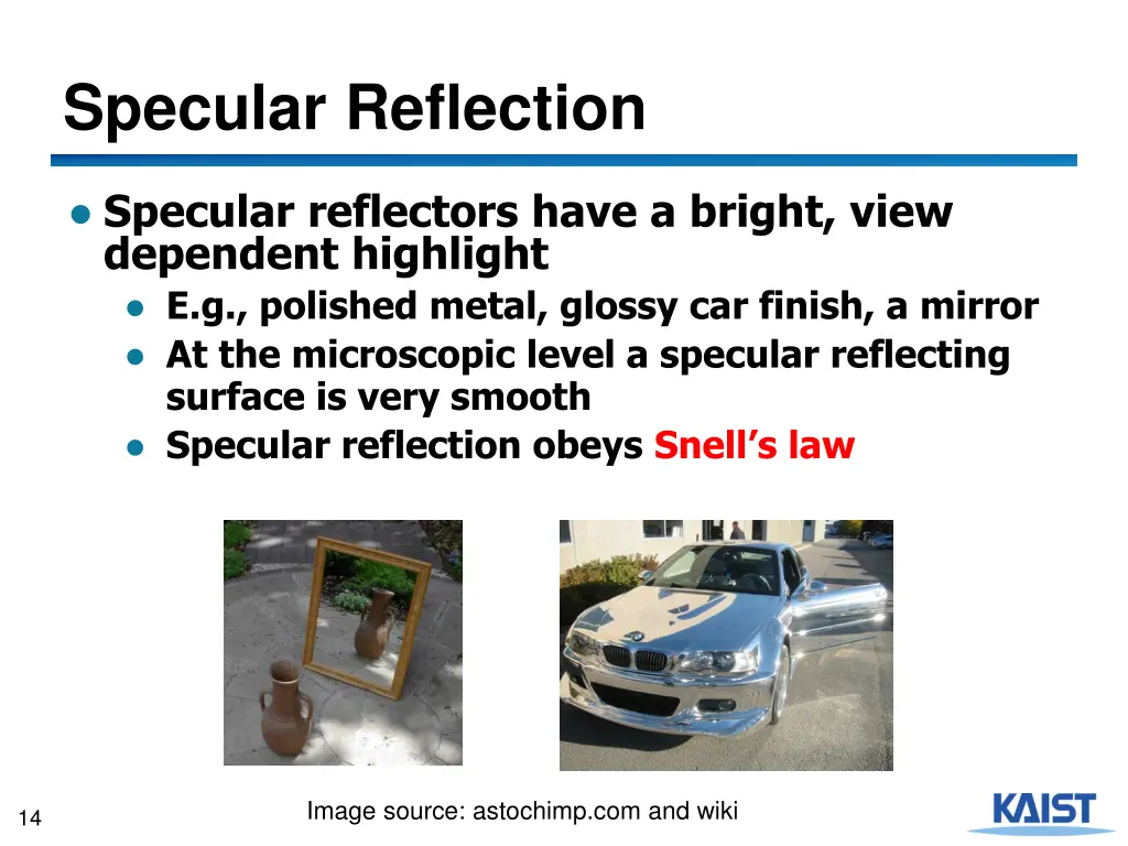 specular reflection