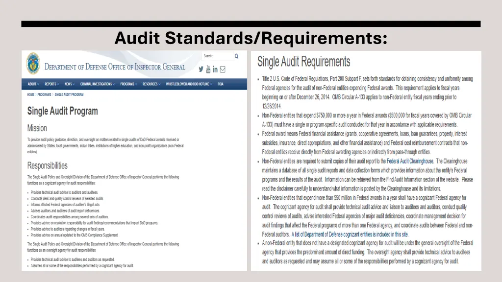 audit standards requirements