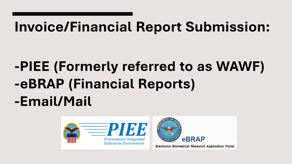 invoice financial report submission