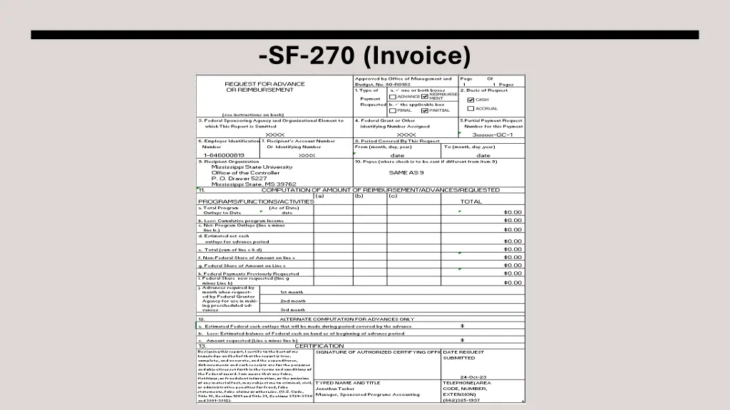 sf 270 invoice