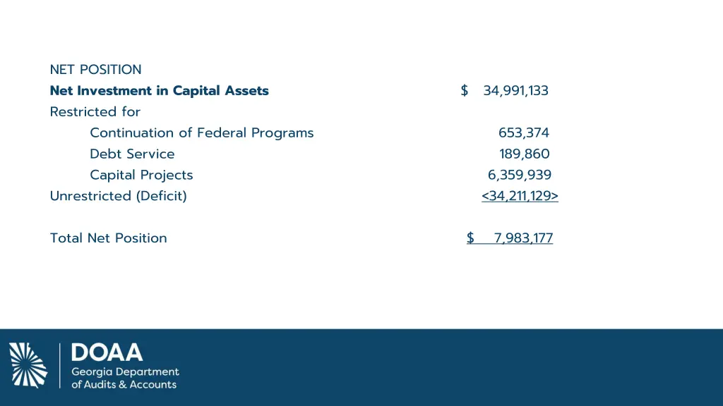 net position net investment in capital assets