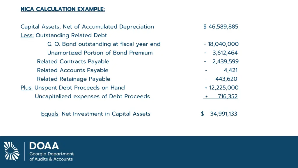 nica calculation example