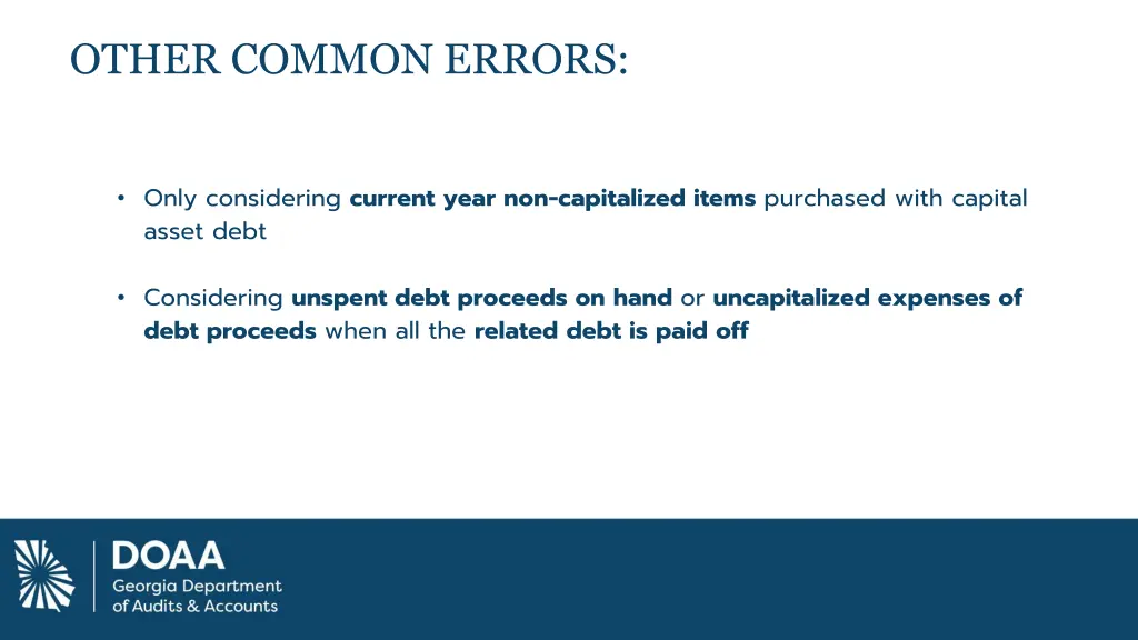 other common errors