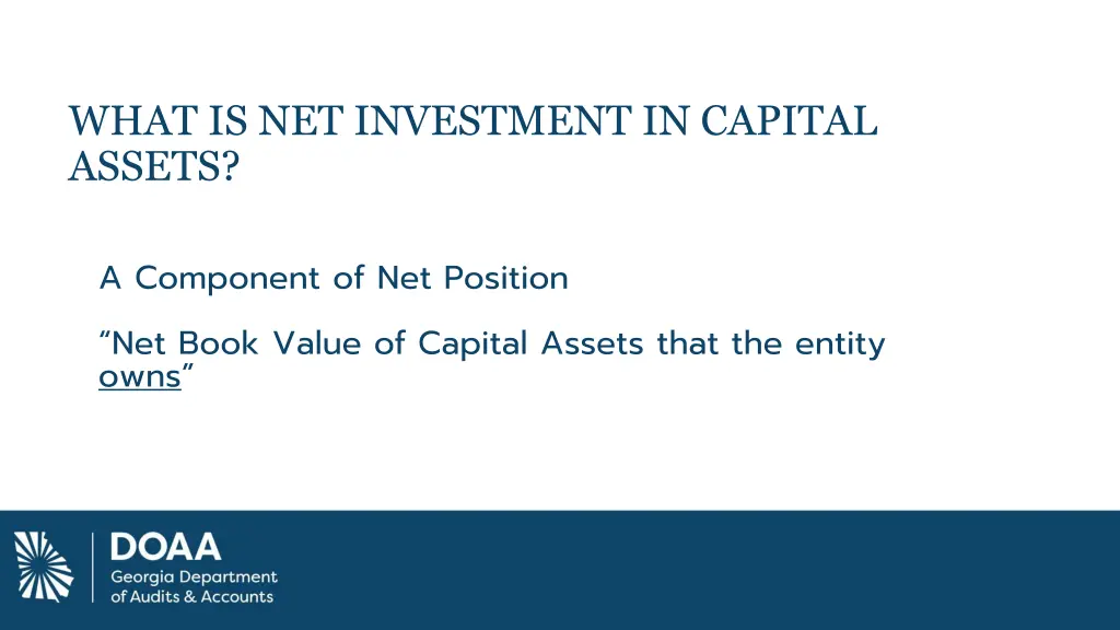 what is net investment in capital assets