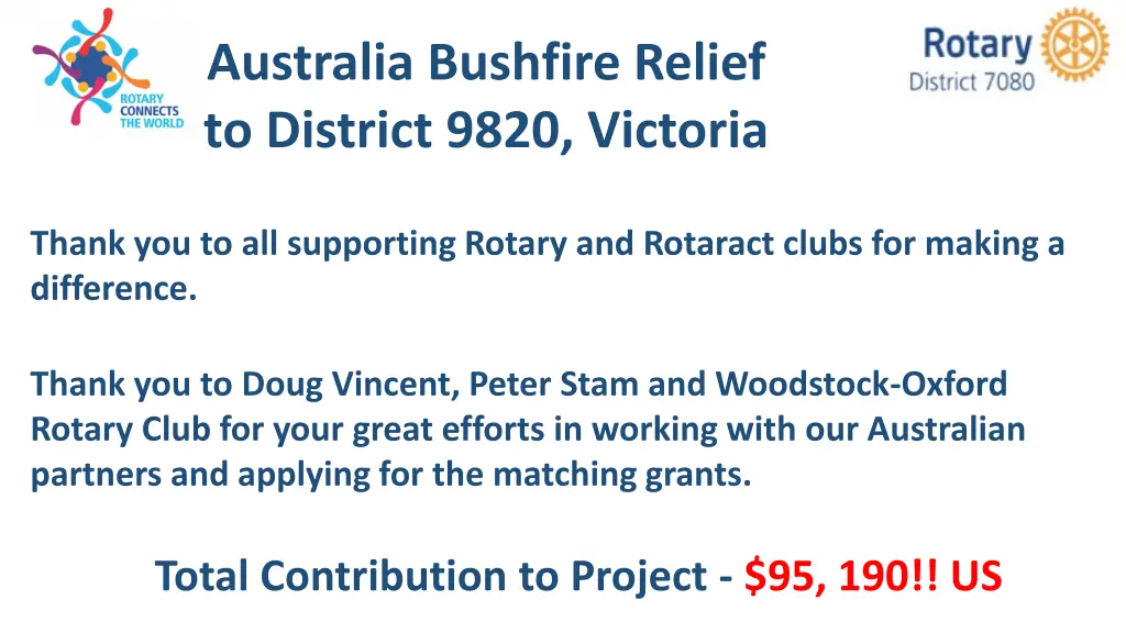 australia bushfire relief to district 9820 1