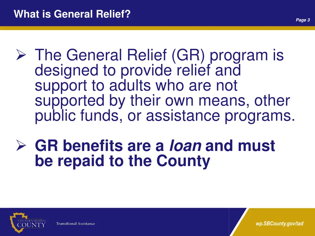 what is general relief