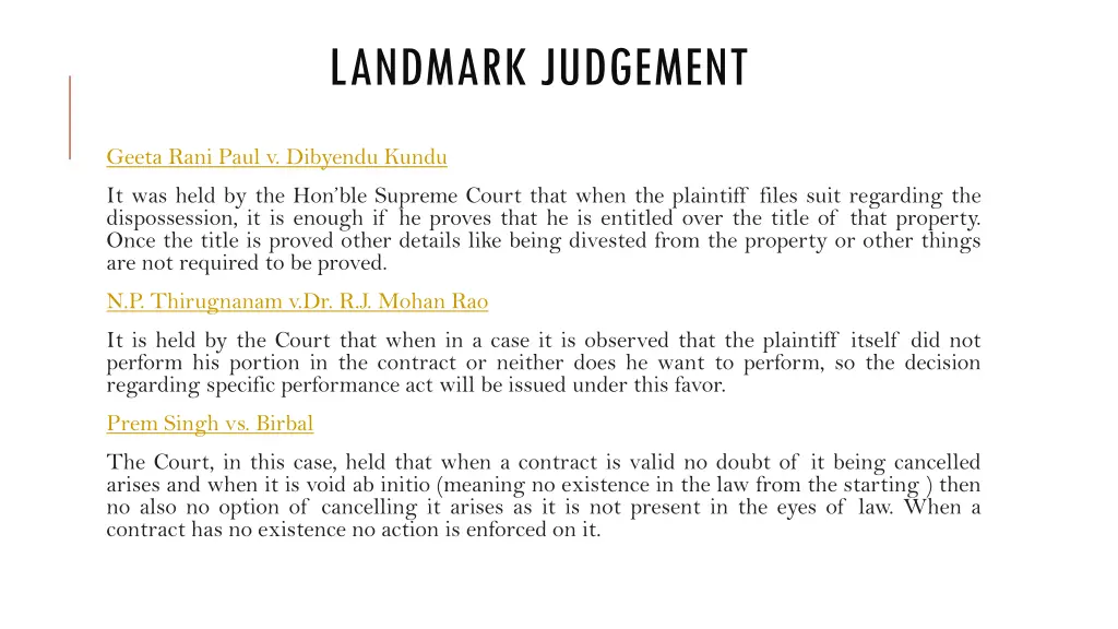 landmark judgement