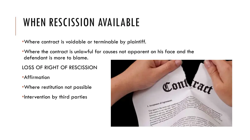 when rescission available