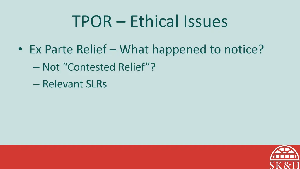 tpor ethical issues