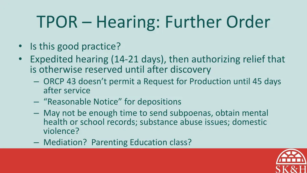 tpor hearing further order 2