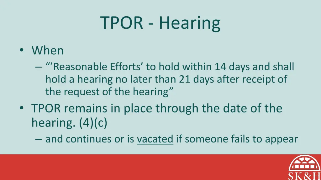 tpor hearing