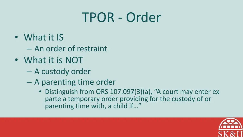 tpor order 1