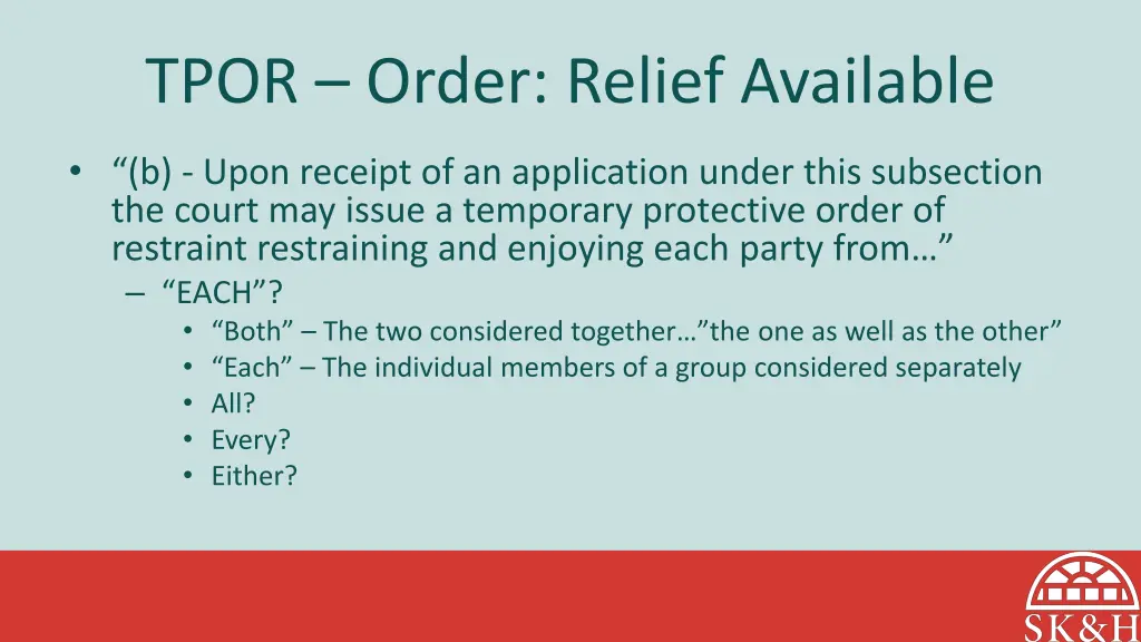 tpor order relief available