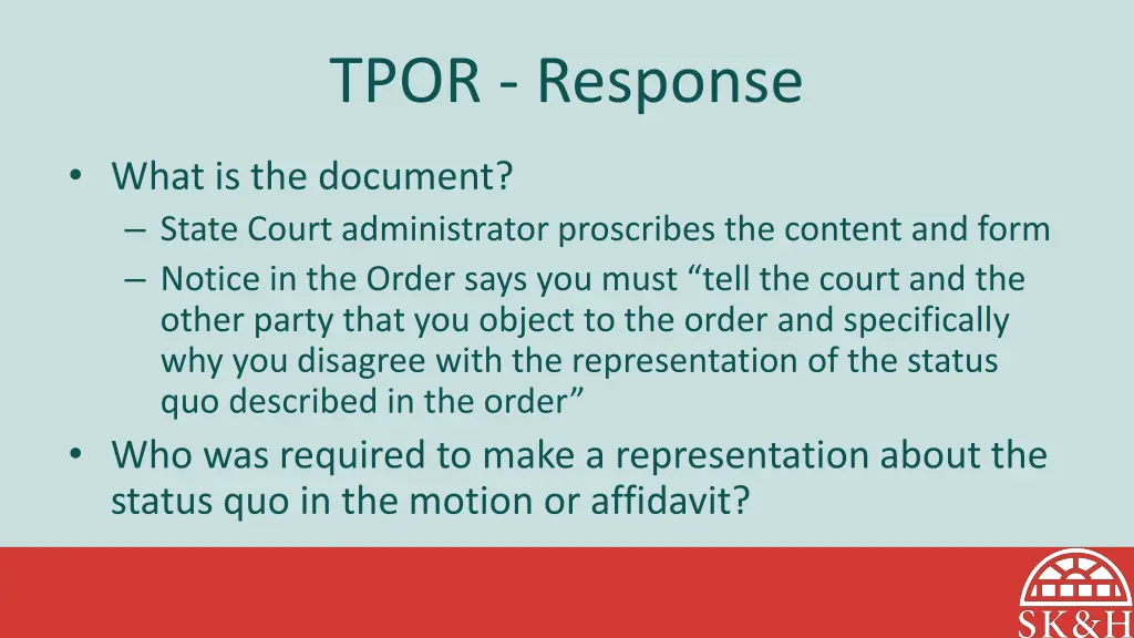 tpor response 1