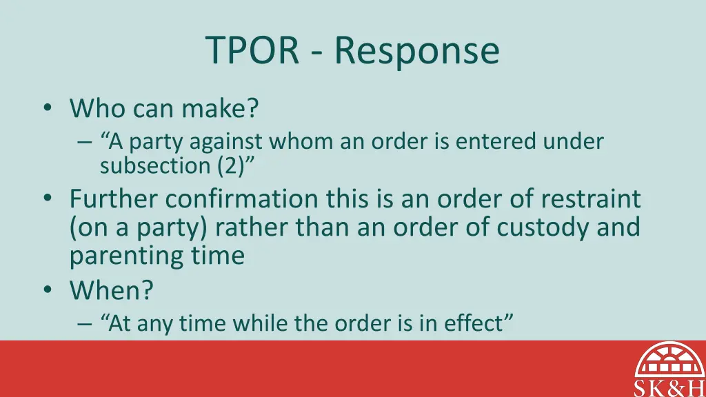 tpor response