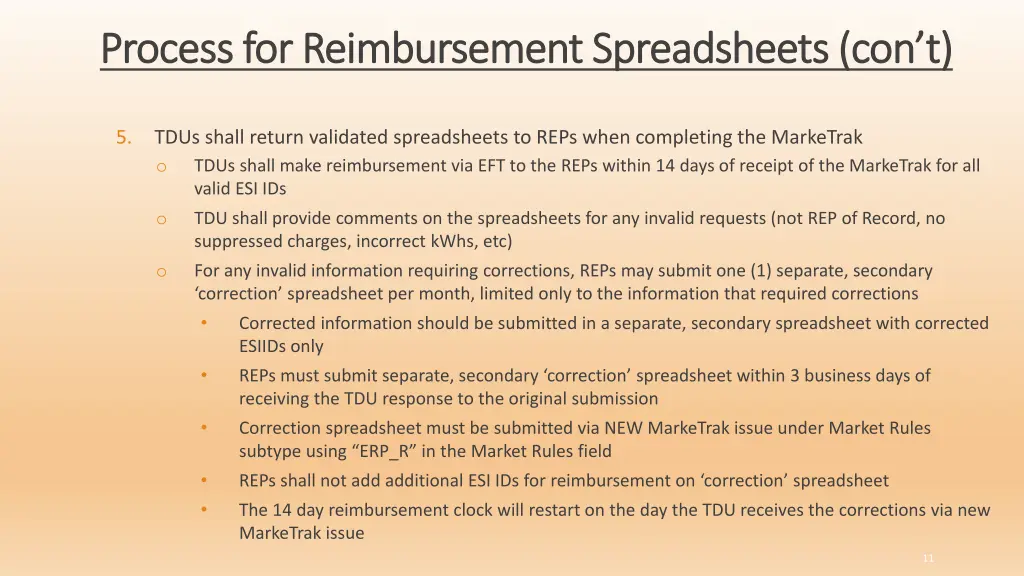 process for reimbursement spreadsheets process 1