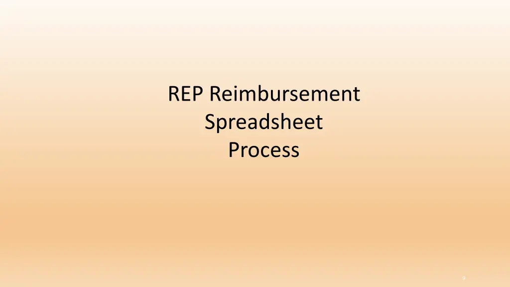 rep reimbursement spreadsheet process