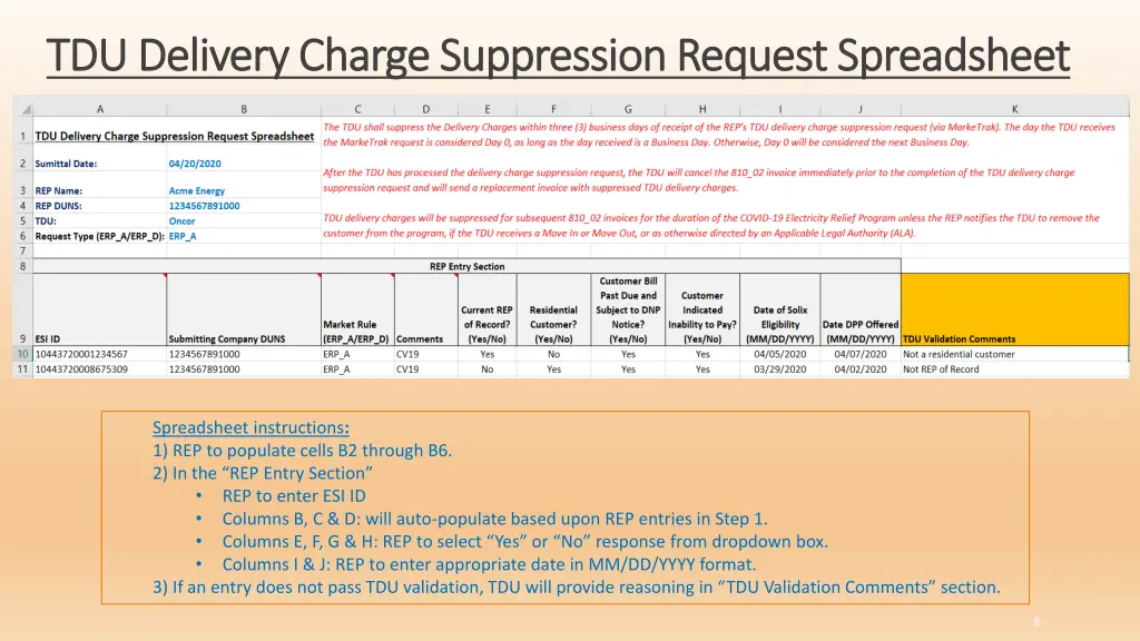 tdu delivery charge suppression request