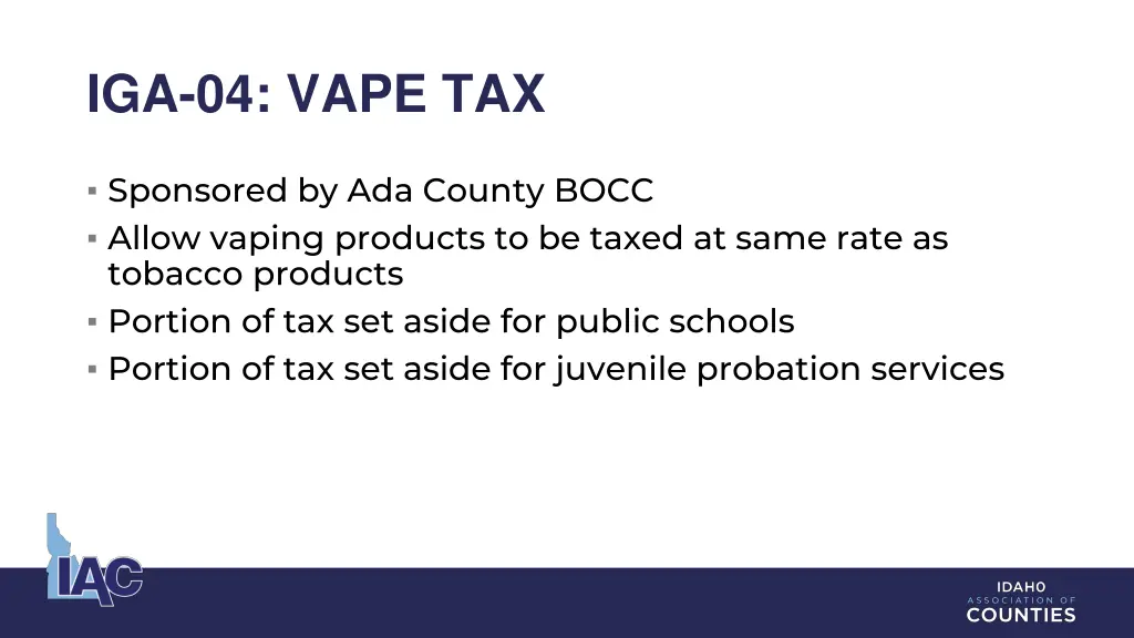 iga 04 vape tax