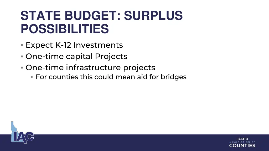 state budget surplus possibilities